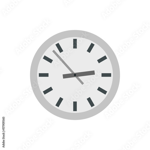 Wall clock icon in flat style on a white background