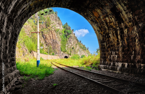 View from tunnel to east. Circum-Baikal Railway