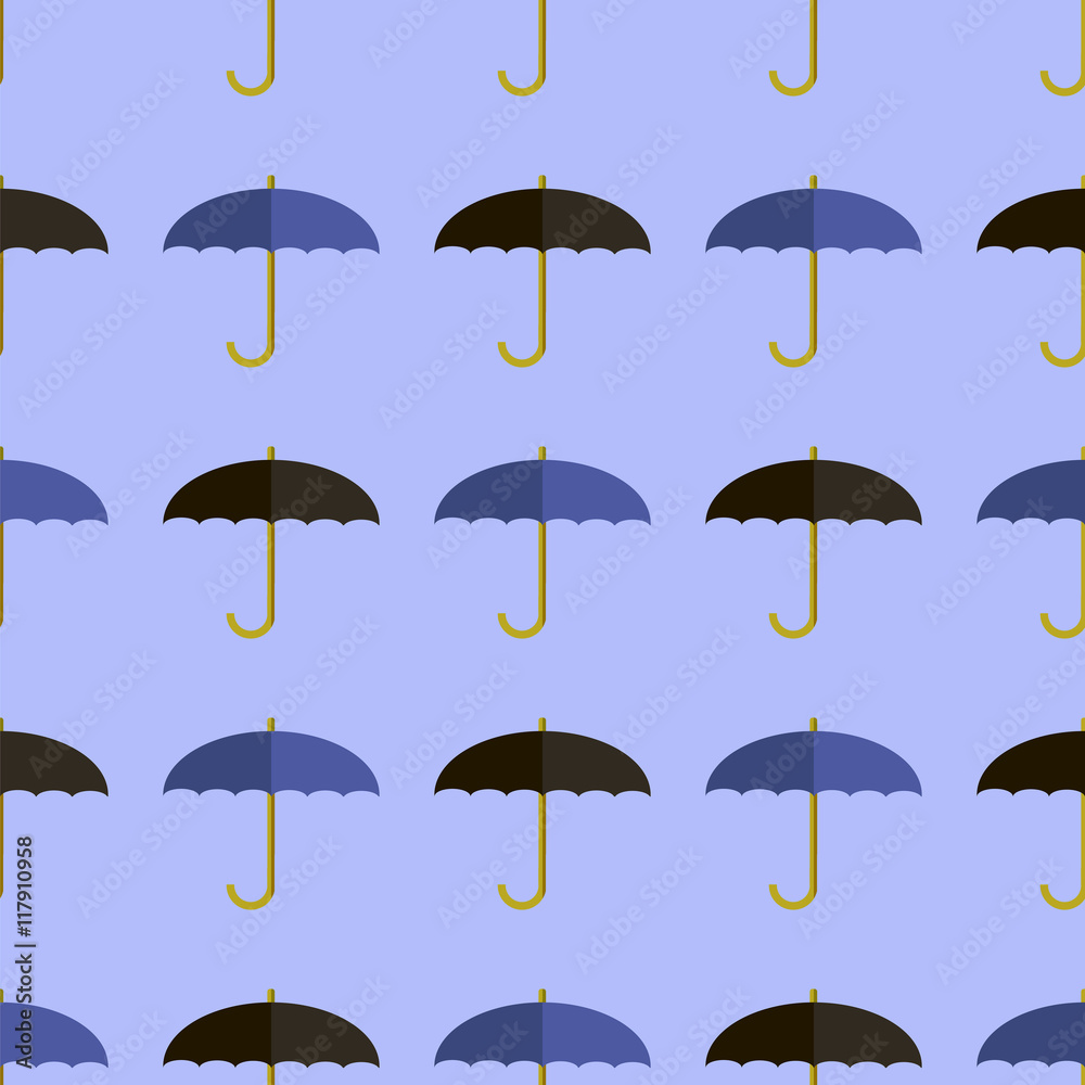 Vector Black Blue Umbrella Seamless Pattern. Umbrellas Background Vector Black Blue Umbrella Seamless Pattern. Umbrellas Background