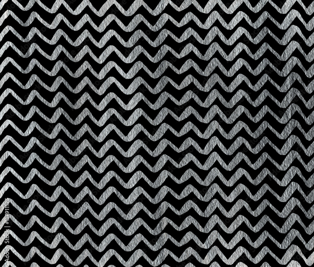 Silver hand drawn stripes background, chevron. Silver hand drawn stripes background, chevron.
