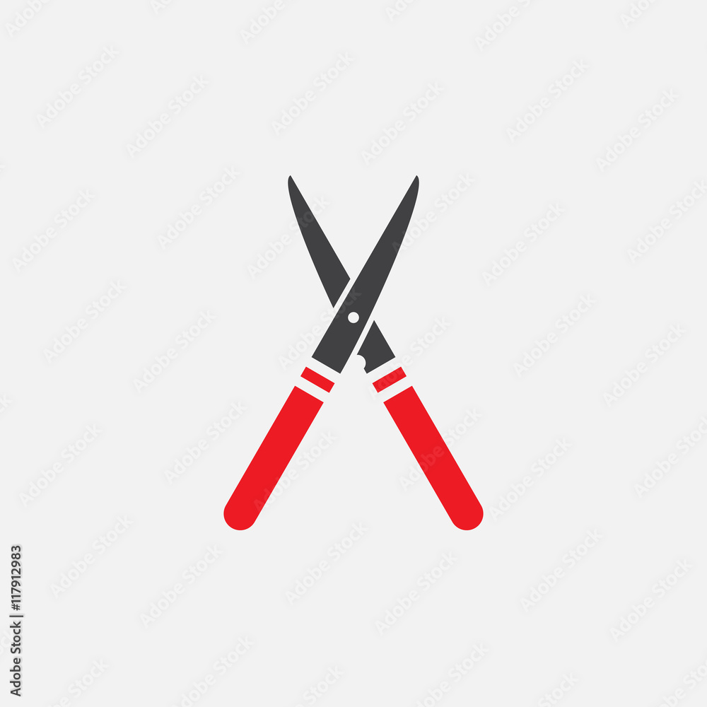 Garden scissors icon vector, secateurs solid logo illustration, pictogram isolated on white Garden scissors icon vector, secateurs solid logo illustration, pictogram isolated on white