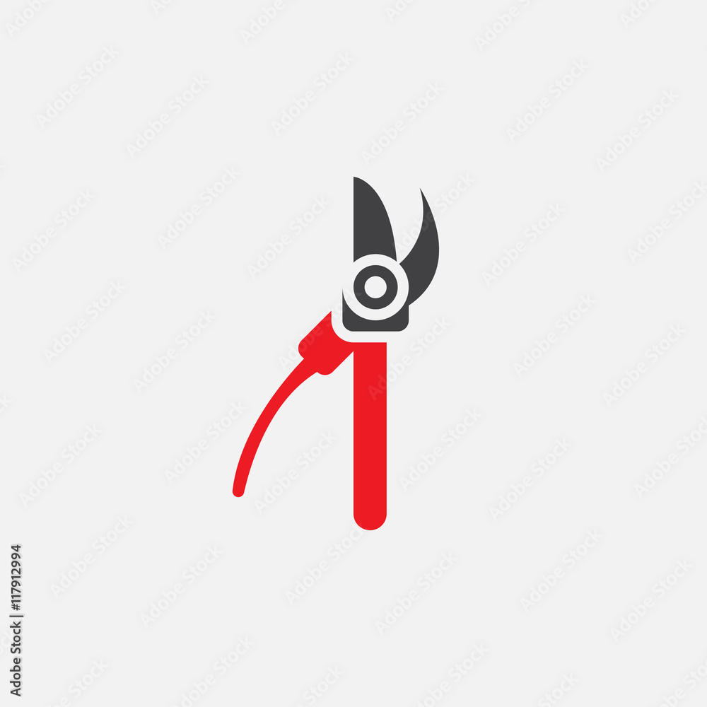 Garden scissors icon vector, secateurs solid logo illustration, pictogram isolated on white Garden scissors icon vector, secateurs solid logo illustration, pictogram isolated on white