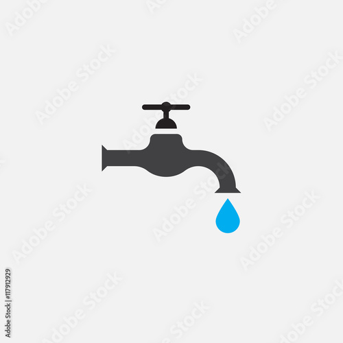 Water tap icon vector, solid logo illustration, pictogram isolated on white