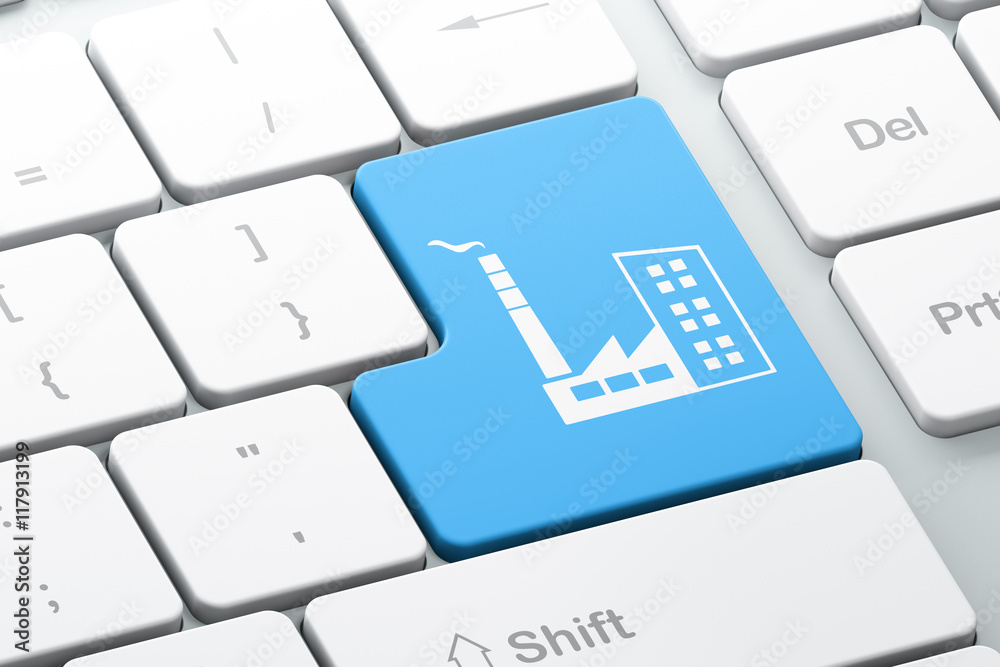 Business concept: Industry Building on computer keyboard background Business concept: Industry Building on computer keyboard background
