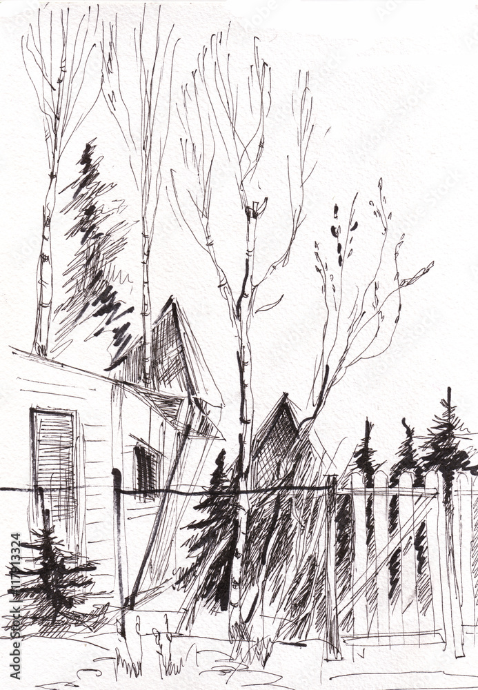 Instant sketch, house
