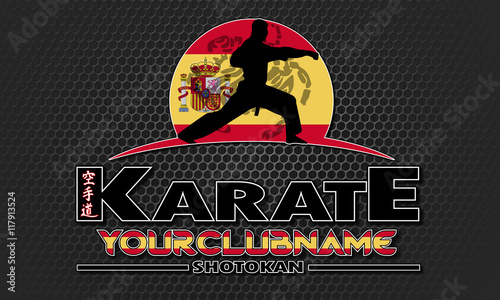 karate logo with real colors national flag