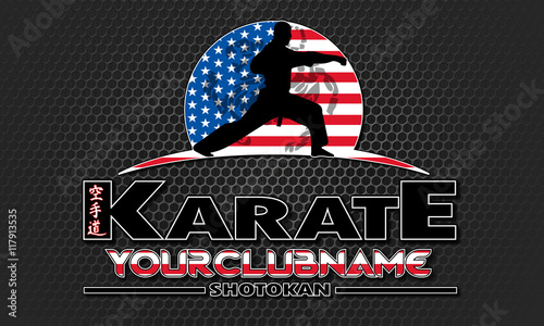 karate logo with real colors national flag