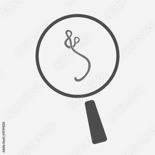 Isolated magnifier icon with  an ebola sign