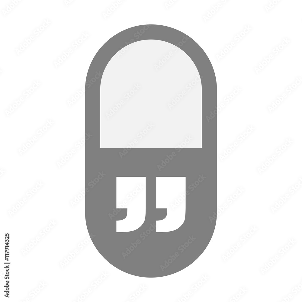 Isolated pill icon with quotes Isolated pill icon with quotes