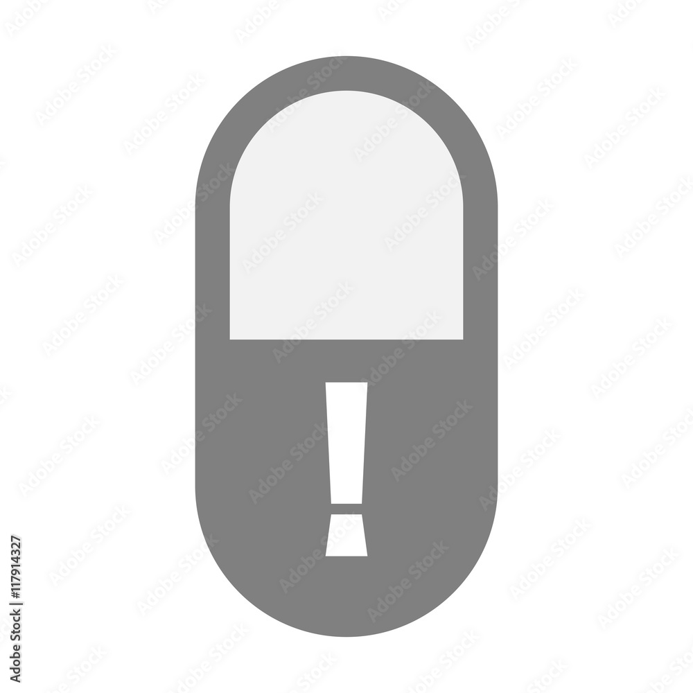 Isolated pill icon with an admiration sign Isolated pill icon with an admiration sign