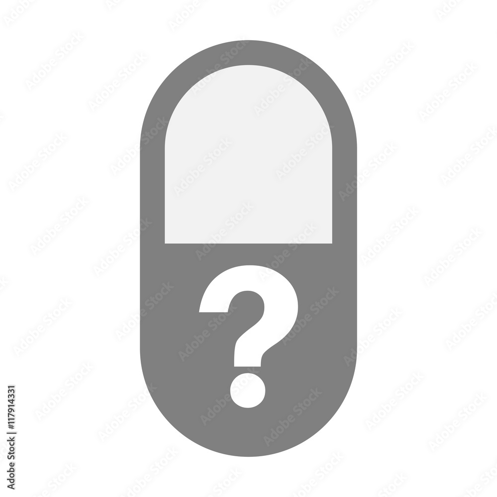 Isolated pill icon with a question sign Isolated pill icon with a question sign