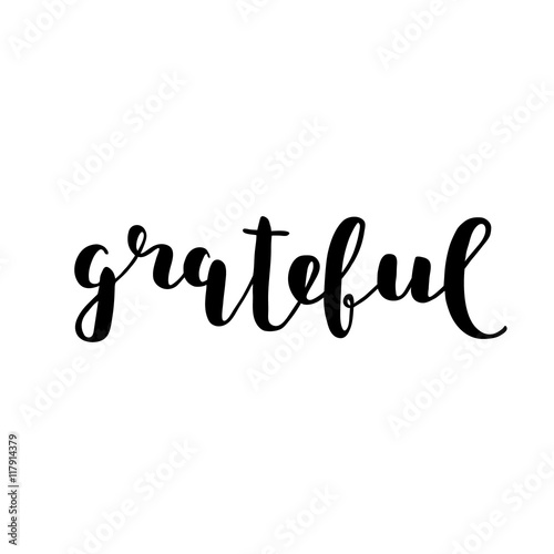 Grateful. Brush lettering.