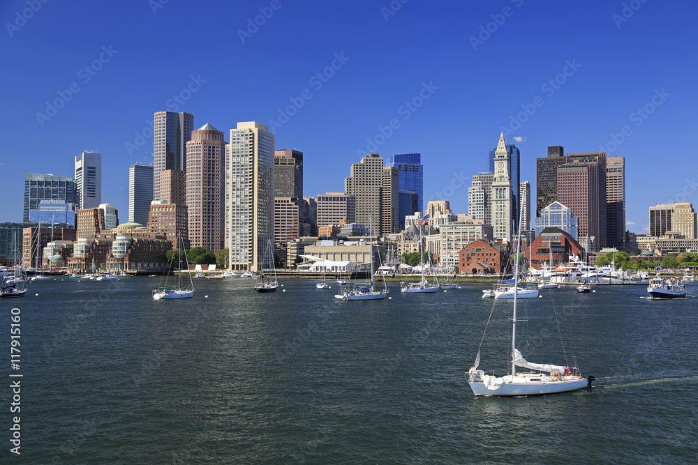 Fototapeta premium Boston skyline and harbor, USA
