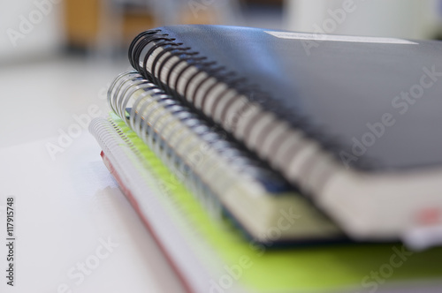 Stack of spiral notebook