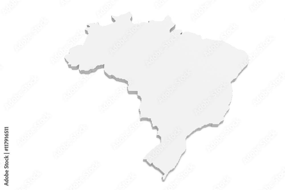 3d Illustration of Brazil Map Isolated On A White Background