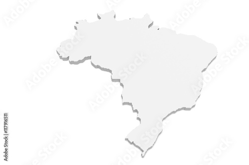 3d Illustration of Brazil Map Isolated On A White Background