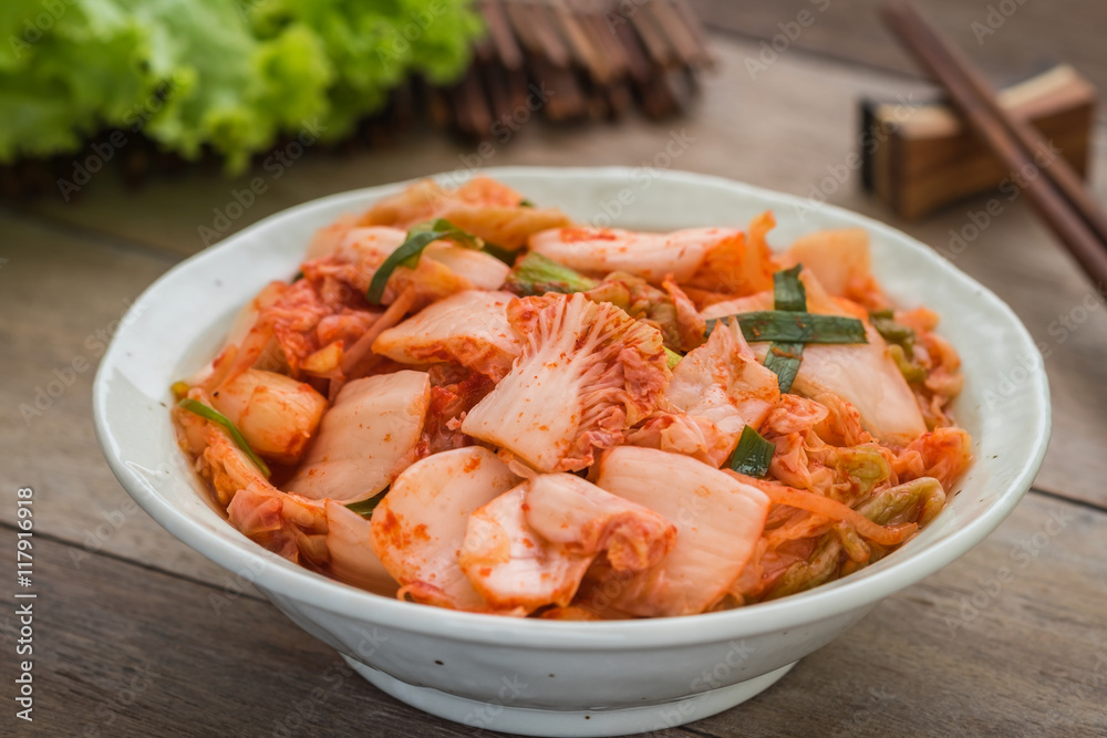 Kimchi in bowl, Korean food Kimchi in bowl, Korean food