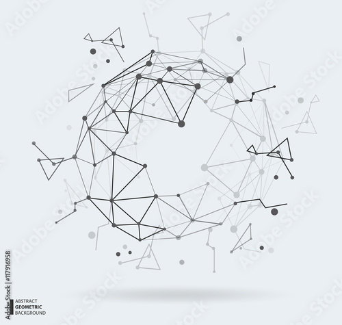 Vector illustration of black and white abstract geometric background