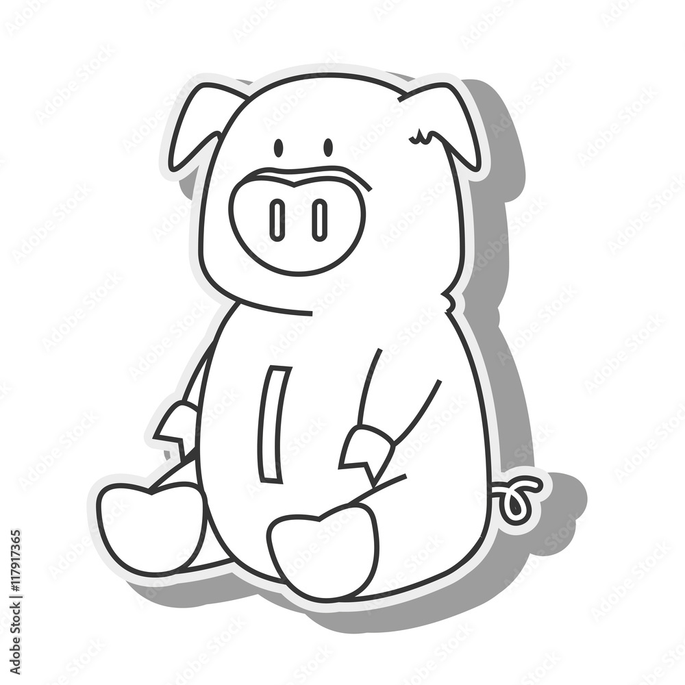Fototapeta premium money piggy pig moneybox icon vector graphic