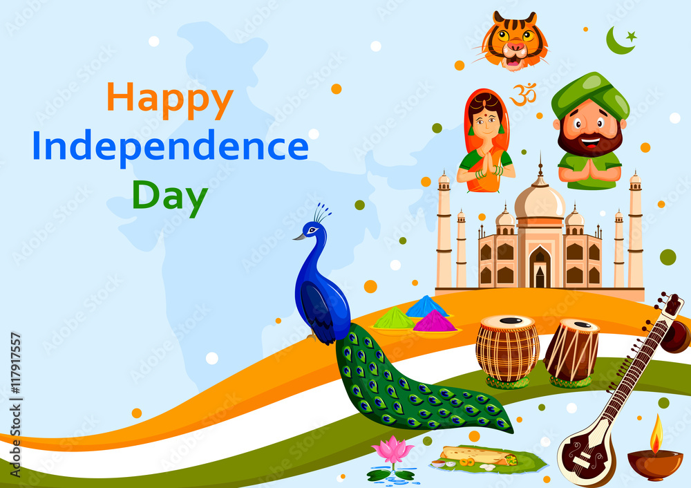 Happy Independence Day of India Stock Vector | Adobe Stock