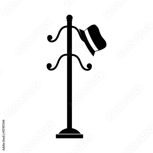 coat rack hat cloathing icon vector graphic