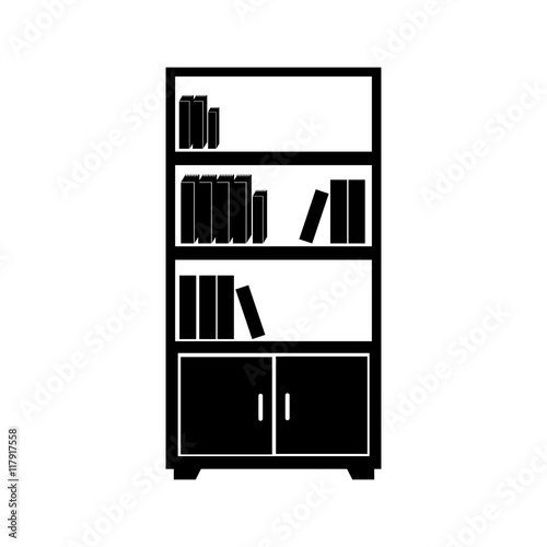 bookcase library office furniture icon vector graphic