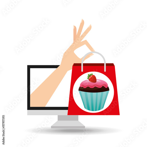 shopping bag cupcake