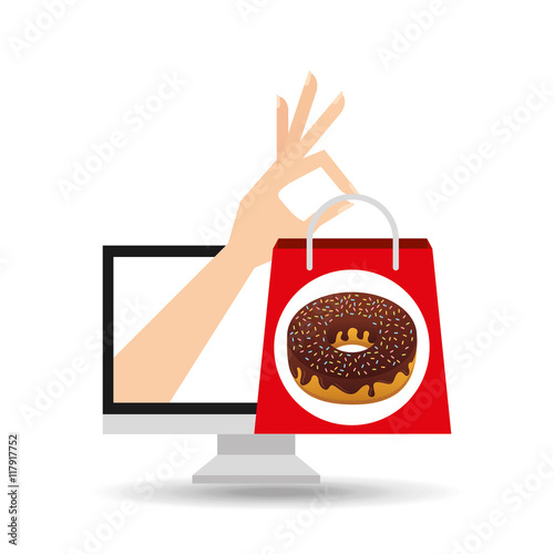 shopping bag donuts
