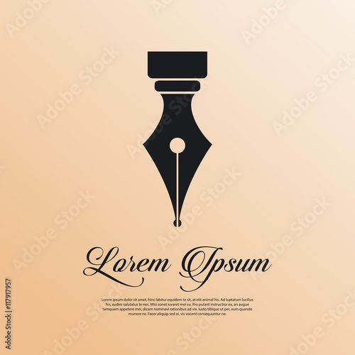 Fountain pen icon vintage style
