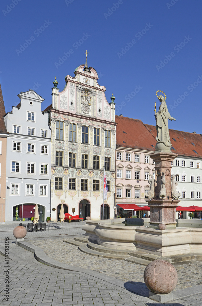 Hauptplatz mit Rathaus und Marienbrunen, Landsberg