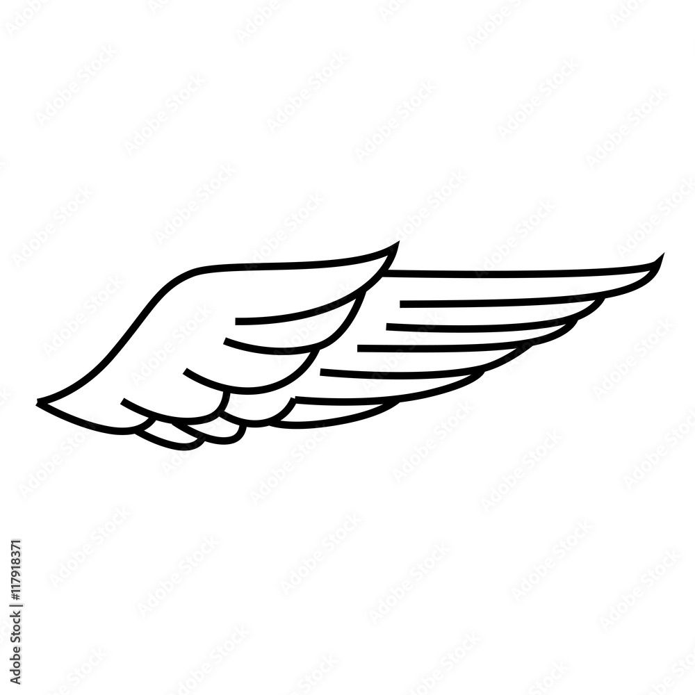 Obraz premium wing freedom symbol icon vector graphic