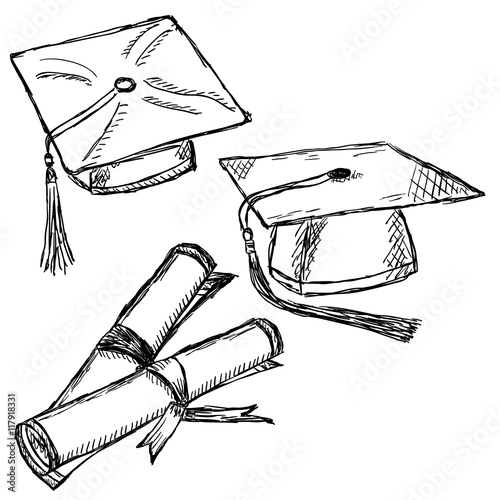 Graduation cap doodle