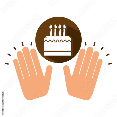 two hands holding birthday cake