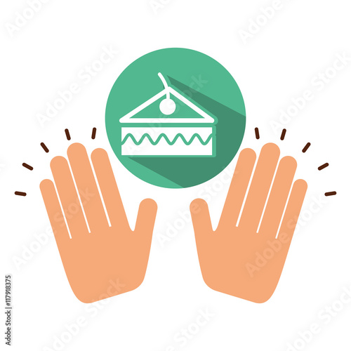 two hands holding piece of cake