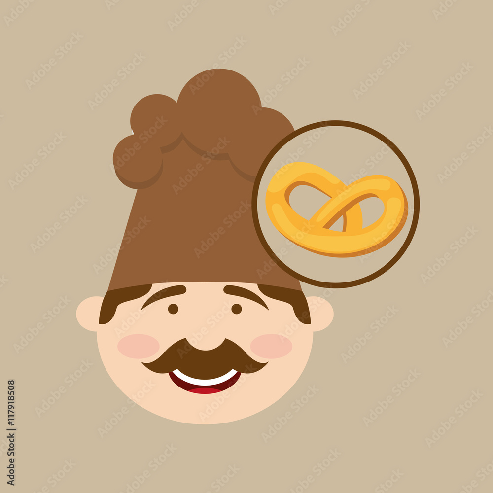 Fototapeta premium baker holding pretzel