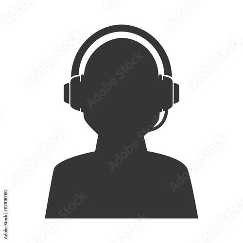 person operator headset service assistant icon vector graphic