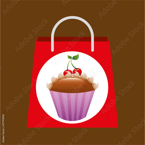 shopping bag cherry muffins