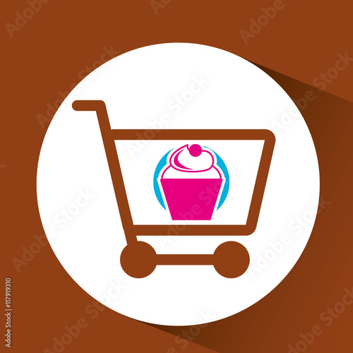 Shopping Cart with cupcake