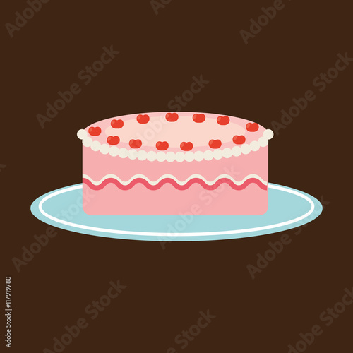 hand holding a tray of Strawberry cake