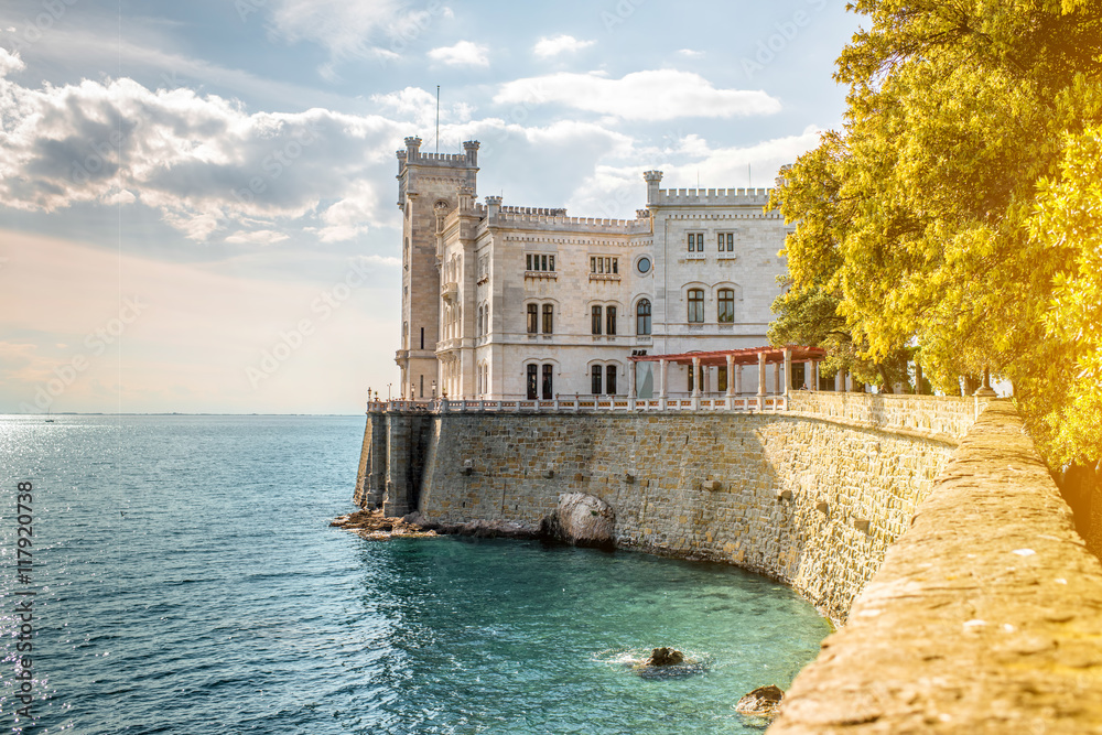 Miramare castle on the gulf of Trieste on northeastern Italy