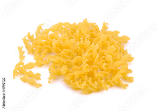 raw pasta on a white background