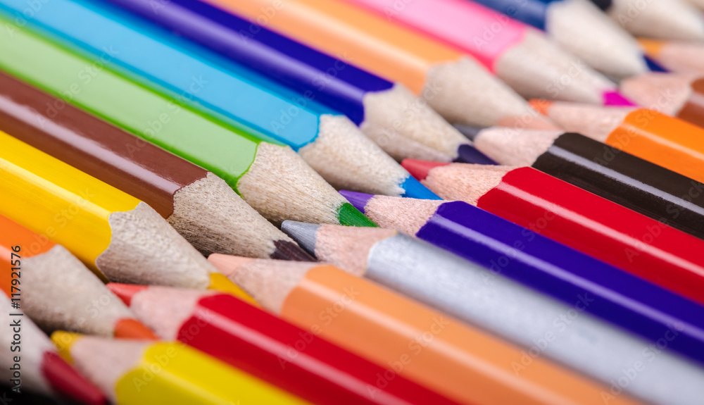 Fototapeta premium colored pencils close-up