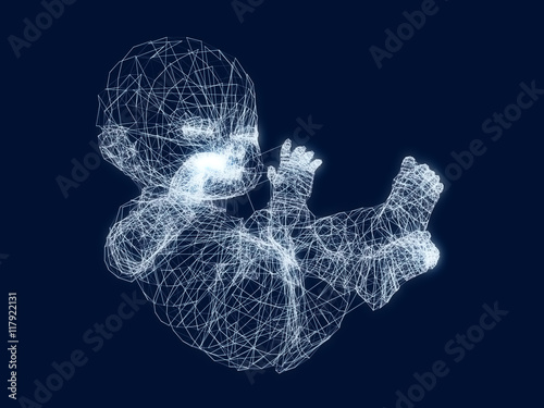 Fototapeta Naklejka Na Ścianę i Meble -  baby infant sketch graphics.3D rendering.
