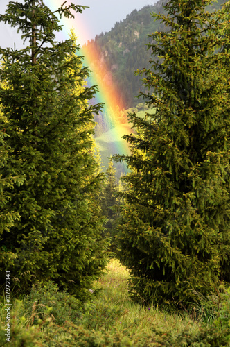 Rainbow in the Dzungarian Alatau mountains, Kazakhstan