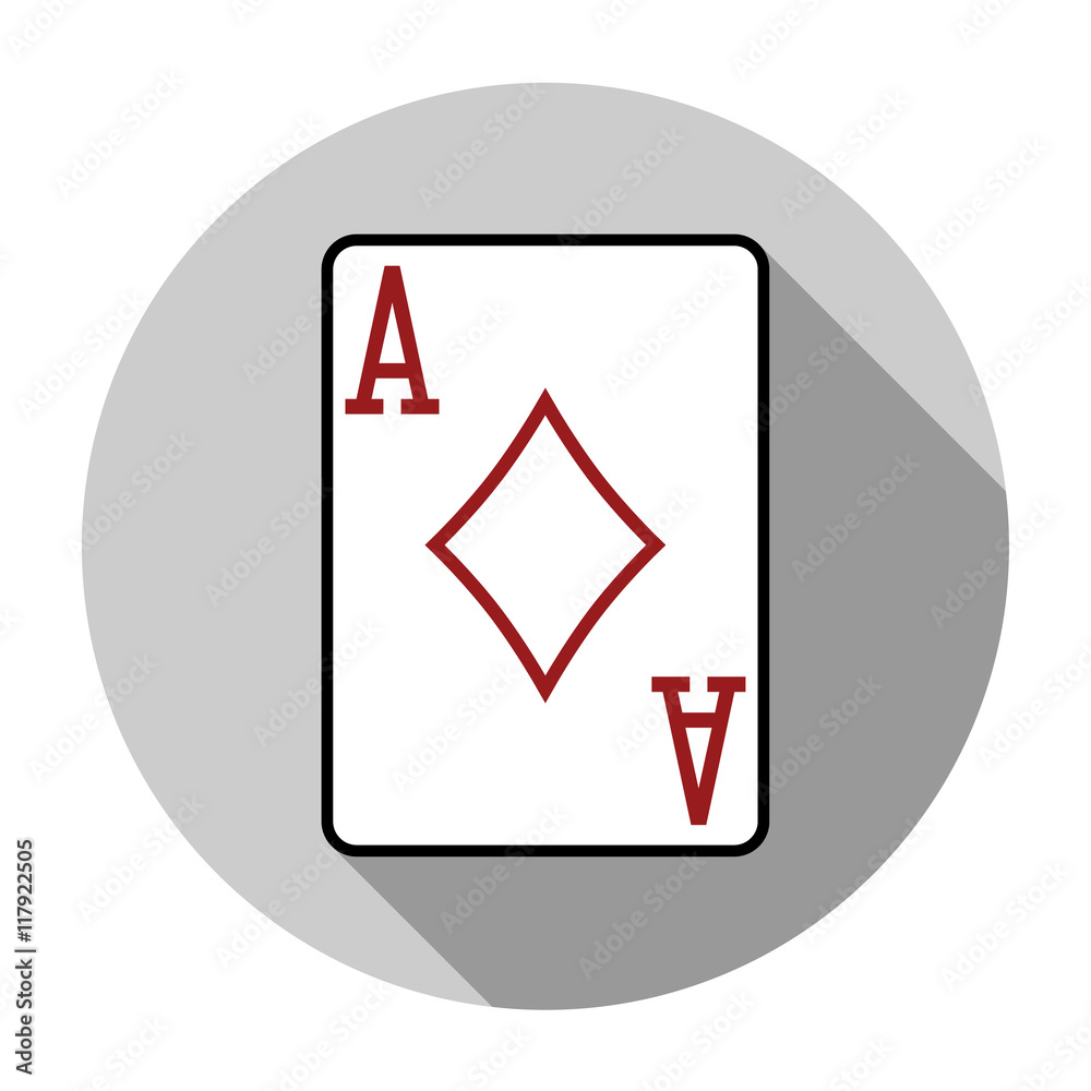 Obraz premium Flat design vector ace of diamonds icon, isolated
