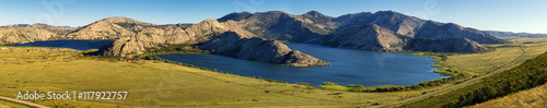 Panorama of Sibinskie Lakes - a group of five lakes located in Eastern Kazakhstan.
