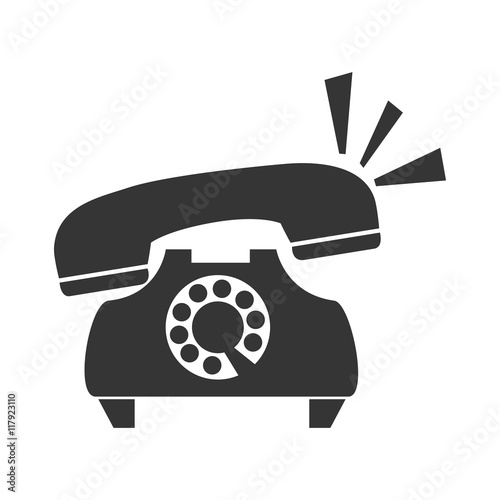 vintage telephone call icon vector graphic