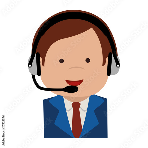 man headset support icon vector graphic