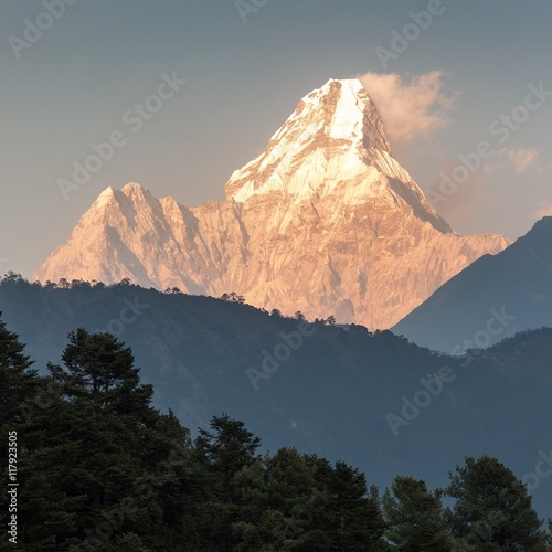 evening view of Ama Dablam photo