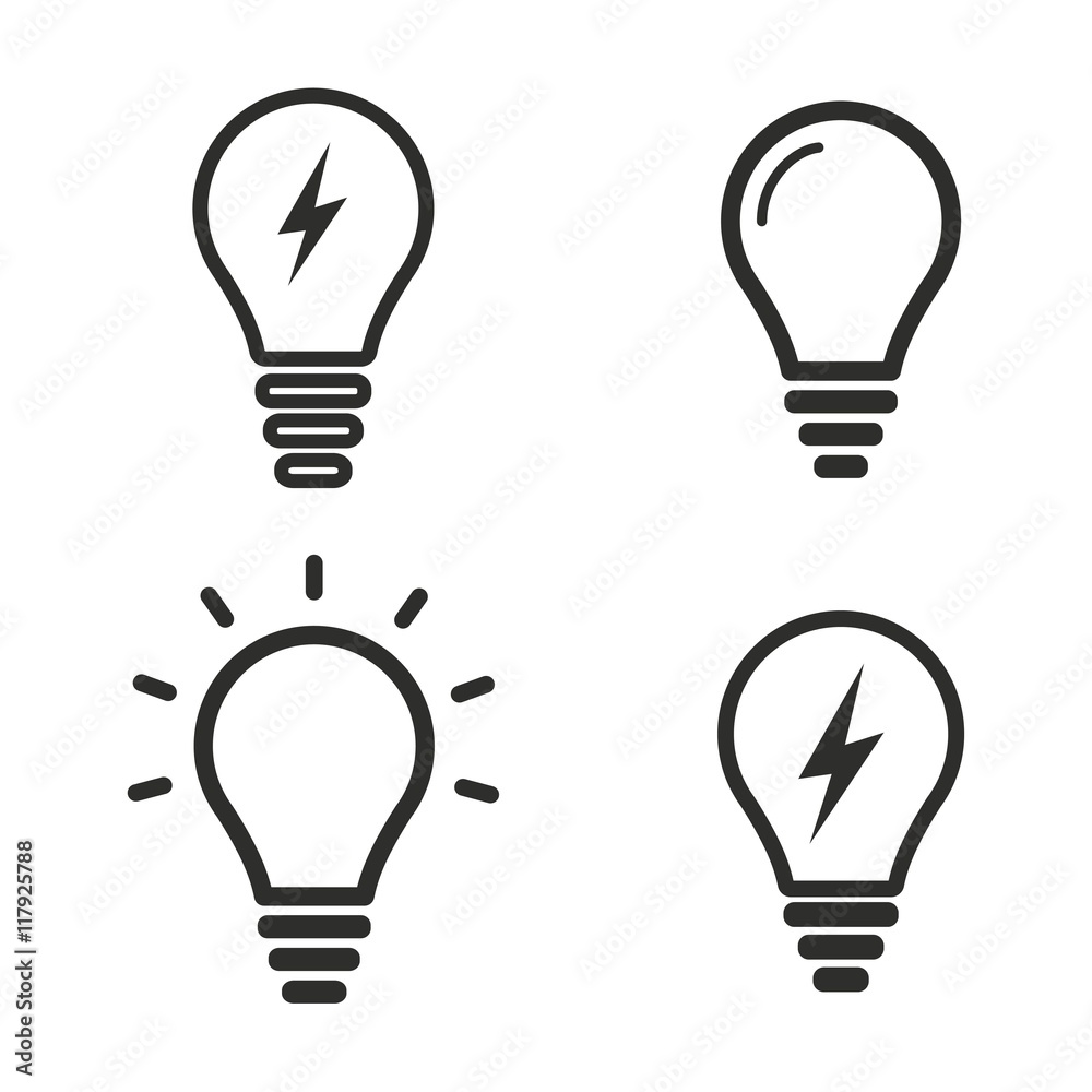 Lamp icon set Lamp icon set